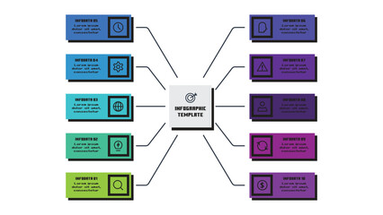 Creative concept for infographic with 10 steps, options, parts or processes.