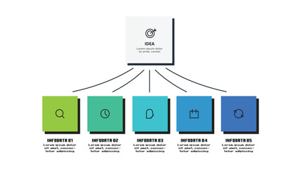 Creative concept for infographic with 5 steps, options, parts or processes.