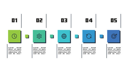Creative concept for infographic with 5 steps, options, parts or processes.