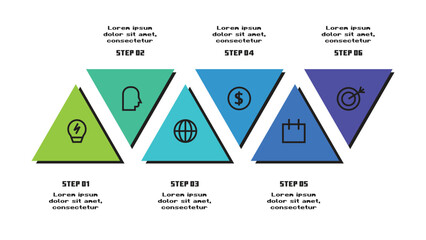Creative concept for infographic with 6 steps, options, parts or processes.