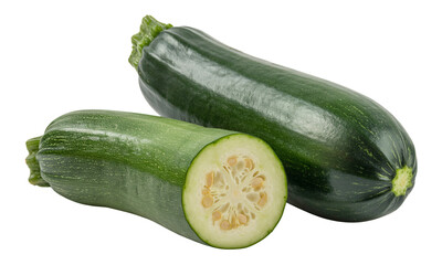 Zucchini vegetable isolated with fresh green color, Whole zucchini squash ready for vegetarian dishes