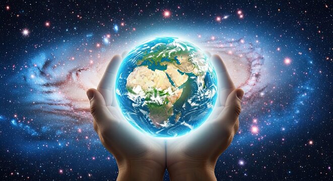 Protecting our vibrant Earth a symbol of hope and global unity held