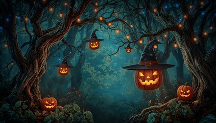 halloween background with pumpkin
