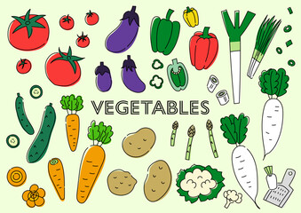 野菜の手描きイラストセット