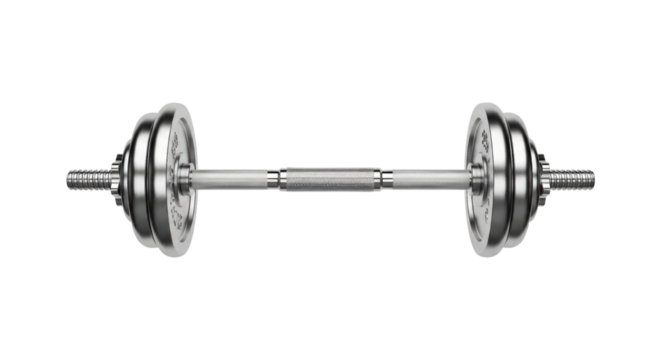 Chrome dumbbell with adjustable weights for strength training and fitness