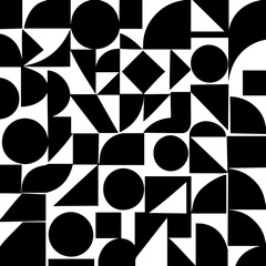 Abstract geometric pattern of black and white shapes