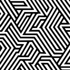 Abstract geometric pattern of intersecting black and white lines