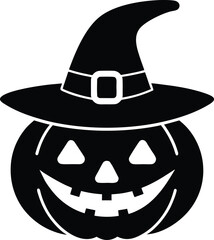 Halloween Jack-o'-Lantern with Witch Hat Icon