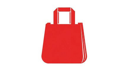 Fototapeta premium Simple red tote bag icon on black background