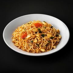 Noodles served in a plate