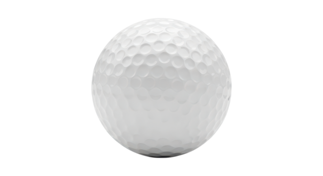 Detailed white golf ball with dimpled surface on transparent background - Powered by Adobe