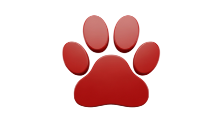 dog  footprint plastic red icon