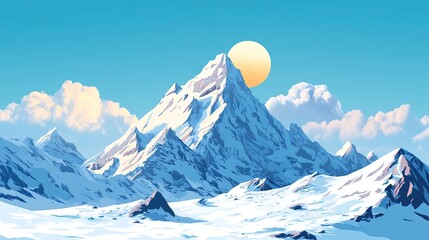 ai generative, generative ai, mountain, snow, landscape, mountains,