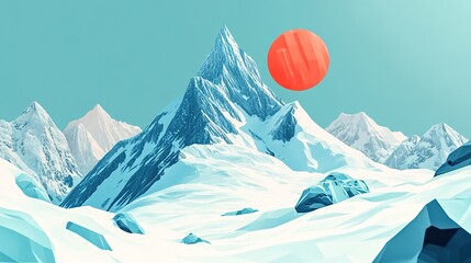 ai generative, generative ai, mountain, snow, landscape, mountains,