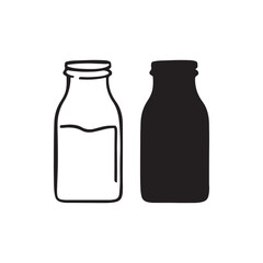 Milk Bottles Duo Vector Icon