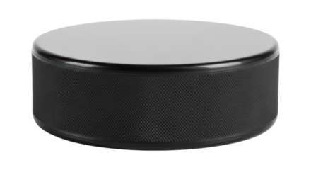 Sleek black portable bluetooth speaker with mesh design and transparent background