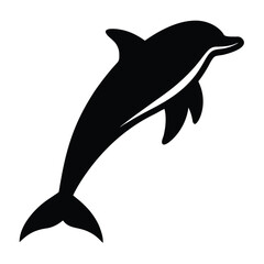 Obraz premium Black dolphin leaping gracefully jumping aquatic