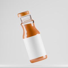 Clear Glass Beverage Bottle Mockup