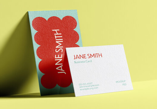 Vertical Business Card Mockup