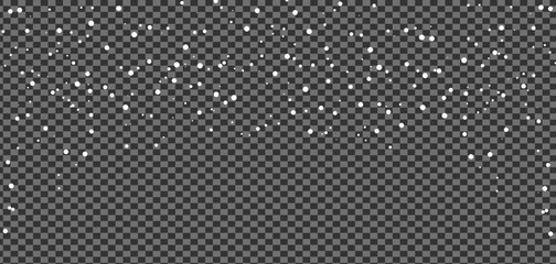 White snow flurries fall softly against the transparent background creating a peaceful winter scene	
