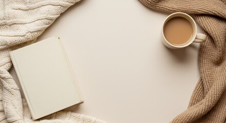 Cozy up with a good book and a warm latte while bundled in a soft sweater, creating a relaxing and inviting atmosphere for learning and leisure