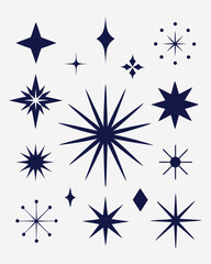Fototapeta premium Vector art of collection of retro starbursts illustration