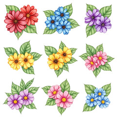 Vibrant floral arrangements bring cheerful color to any design project