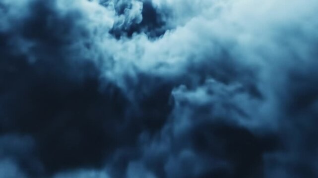 Dramatic blue cloudscape overhead perspective atmospheric abstract concept