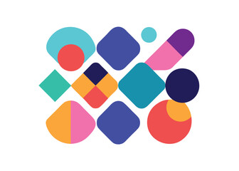 Vector art of colorful geometric shapes composition