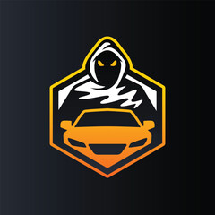 grim reaper vector abstract logo modern style