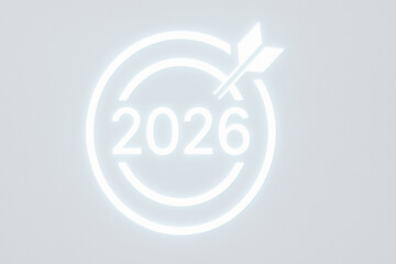 Business growth 2026 target goal achievement success future planning strategy arrow goal