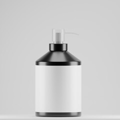  Minimal Black Pump Bottle Dispenser Mockup