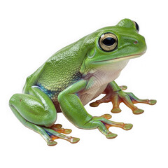 Obraz premium Vibrant green frog isolated on transparent background isolated on transparent background