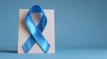 Blue Diabetes Awareness Ribbon on Bright Background for Health Campaigns