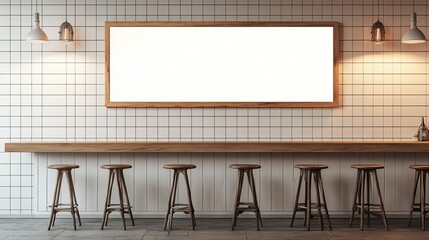 large display menu board, horizontal, curves potato shape,