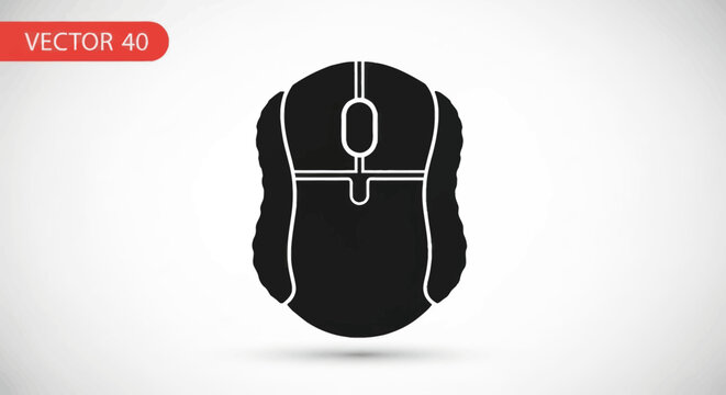 Black computer mouse icon with scroll wheel and buttons.