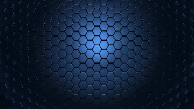 Dark Blue Hexagon Pattern Background - A background features a tightly packed pattern of dark blue hexagons.