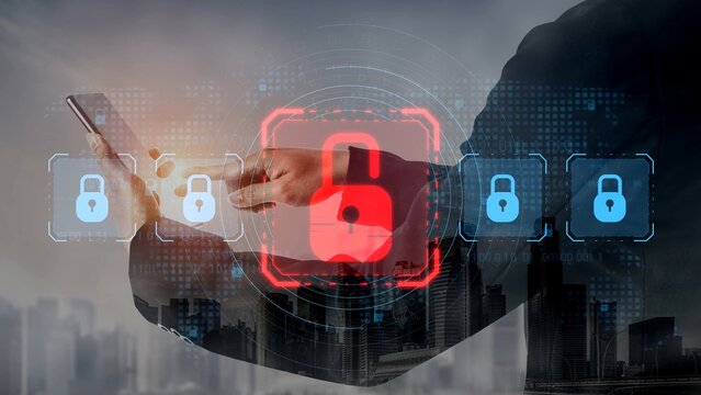 Digital security concept illustrating a cybersecurity breach, with a red unlocked padlock indicating data exposure among secure systems, emphasizing system vulnerability and risk Marrow