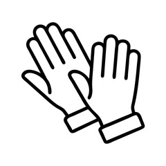 Obraz premium Simple line art icon of a pair of protective gloves ready for use