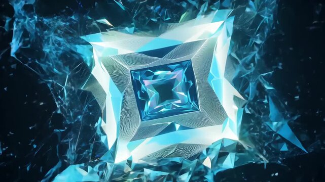 A futuristic, semi-transparent glowing blue nebula shape tiny particle sparks float orbit dark grainy black-blue faint, glitchy static noise high-tech holographic effect. poster headers tech-inspired