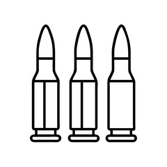 Three outline style bullets lined up side by side against a white background