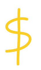golden dollar sign doodle art 