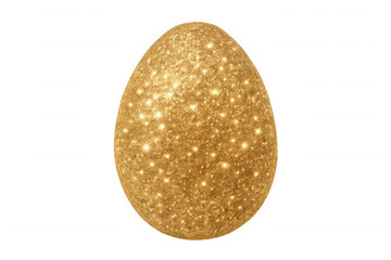 Golden glitter egg on a transparent background. Concept expressing luxury, wealth, easter, treasure, and prosperity