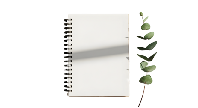 Blank desk calendar page with spiral bound top — minimal desk accessory mockup