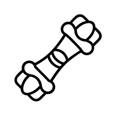 Simple hand drawn outline illustration of a dog bone treat