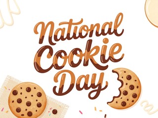 Celebrate national cookie day with delicious baked treats and sweet festive lettering for holidays and celebrations