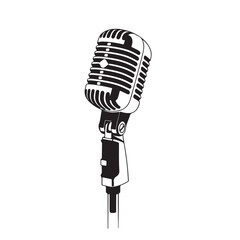 Vintage microphone vector icon retro microphone illustration classic microphone symbol old mic design