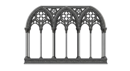 Gothic window frame isolated on white background