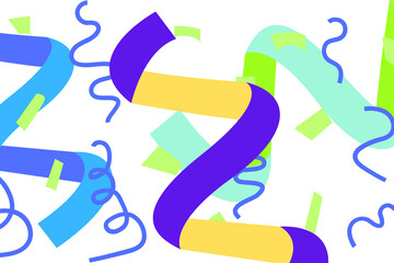 Colorful streamer and confetti on transparent background for festive celebration