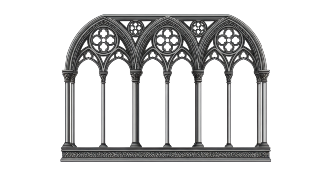 Gothic window frame isolated on white background